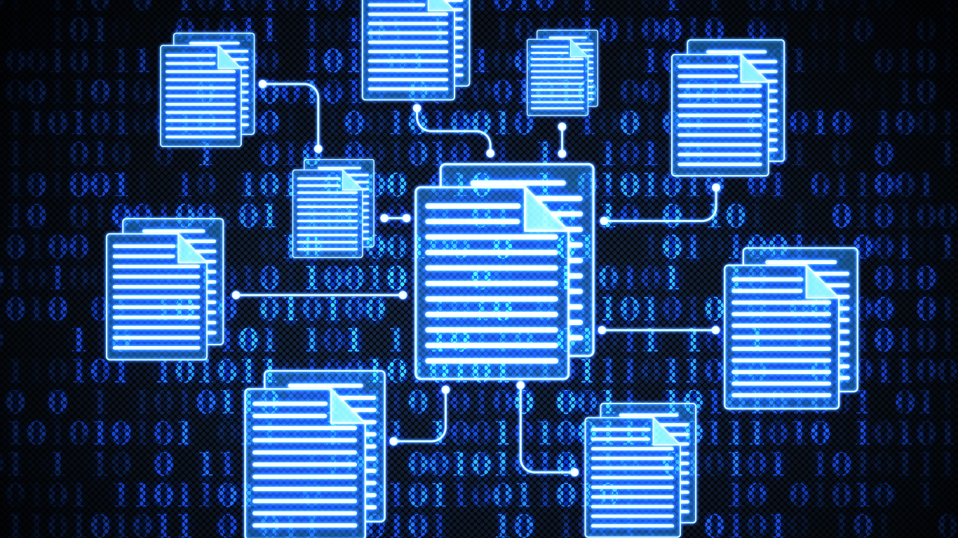 a graphic depicting interconnected files