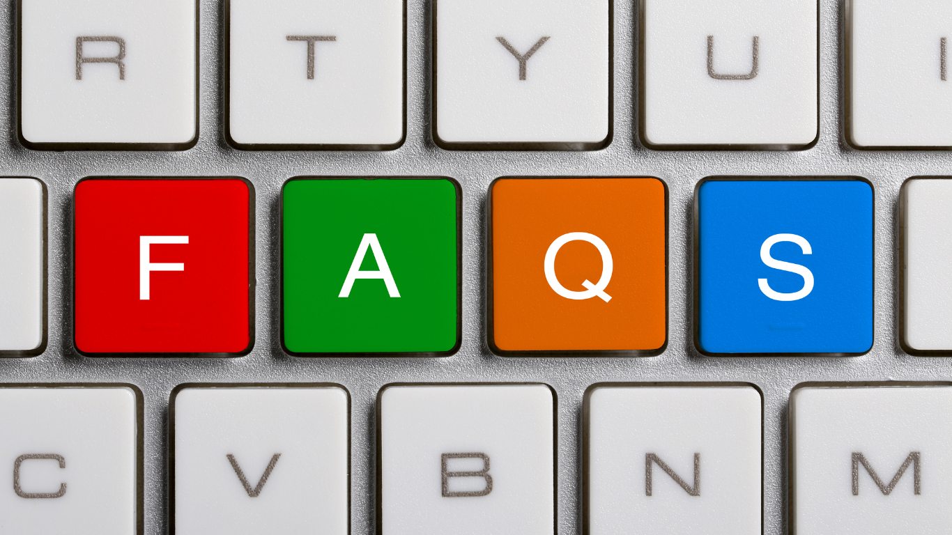 an image of a keyboard with brightly coloured keys that spell F. A. Q. S.